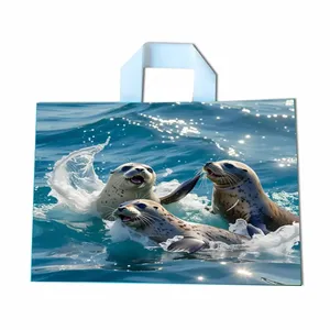 Sacs en plastique LDPE HDPE personnalisés en gros avec logo, poignées souples, réutilisables, pour le commerce de détail, fabricant - Product Image 6