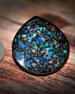 Opale doublette de qualité AAA+++ en forme de cœur – Opale en vrac superposée pour bagues, pendentifs et bijoux personnalisés en gros - Product Image 1