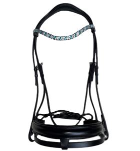 Brida de Cuero Anatómica de Alta Calidad para Caballo, con Narquera Sueca Acolchada Blanca y Cabezal Curvo Elevado, para Equitación FHS - Product Image 1
