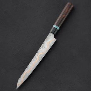 Couteau de boucher artisanal en acier Damas de qualité supérieure, manche en bois durable, lame à pointe tombante, garantie de 3 ans pour la préparation de la viande en cuisine - Product Image 2