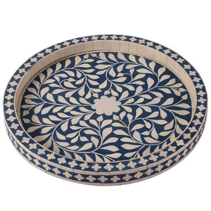 Bandeja Decorativa Artesanal con Incrustaciones de Hueso para el Hogar, Hoteles y Restaurantes, Organizador de Mesa de Lujo y Artículo de Regalo - Product Image 3
