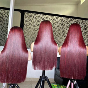 À la mode été couleur chaude Top qualité miroir os droit grand Stock disponible Extensions de cheveux vietnamiens crus perruque frontale - Product Image 4
