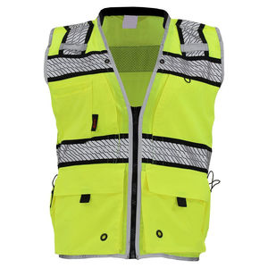 Gilet haute visibilité personnalisé avec logo, bande réfléchissante, travail de jour et de nuit, classe 2, type R, gilet de sécurité haute visibilité vert - Product Image 5