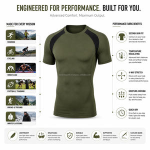 Custom OEM <b>Men</b> Muscle Fit Base Layer <b>Shirt</b> Tight Fit <b>Compression</b> Style Quick Dry Breathable Sportswear - Product Image 5