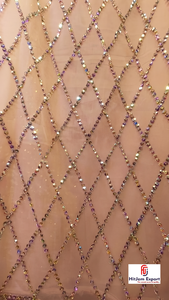Hot Fix Rhinestone Crystal Mesh Fabric 70 GSM Eco Friendly Breathable Lightweight Water Resistant Wind Proof Custom - Product Image 6
