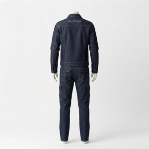 <b>Women</b> Dark Blue Denim <b>Jacket</b> And <b>Cargo</b> Pants Set Utility Two Piece Matching Denim Outfit Casual Workwear Fashion - Product Image 4