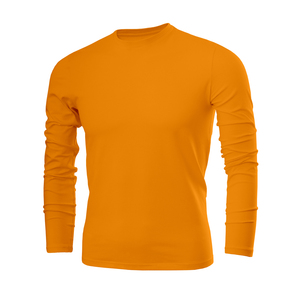 T-shirt en tricot à manches longues et col rond pour homme SIMURA, coupe classique, teinture unie, noir, mélange de coton, vêtements décontractés, taille adulte - Product Image 5