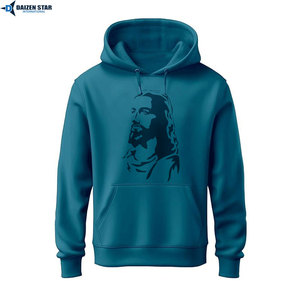 Sweat-shirt à capuche vert pour homme DAIZEN STAR, en polaire polyester, décontracté, coupe classique, avec poche avant, grande taille - Product Image 2