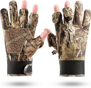 Camouflage Hunting Gloves, Lightweight Full Finger/Fingerless Gloves Anti-Slip Camo Bow Glove Outdoor - Product Image 1