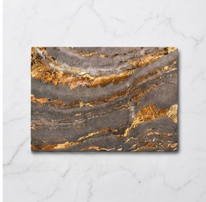 Tabla de Cortar Rectangular de Mármol Gris Dorado Premium, Bloque de Piedra para Preparación de Alimentos en la Cocina - Product Image 1