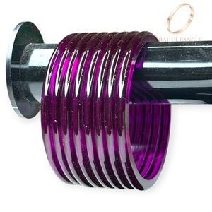 Trending Jelly Purple Acrylic Kashmiri <b>Bangles</b> Set Lightweight <b>Bracelet</b> Collection Wholesale Price Global Export - Product Image 3