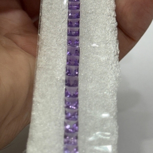 Trending Natural <b>Amethyst</b> Princess Cut 45 Piece Set 15.66 Carat 4x4mm African Loose Gemstones for Tennis <b>Bracelet</b> Jewelry Grade - Product Image 5