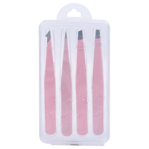 Ensemble de pinces à épiler professionnelles en acier inoxydable avec pointe pointue et inclinée pour l'épilation des sourcils - Product Image 2