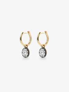 Custom 1 Ct Oval Lab Grown Diamond Solitaire Drop <b>Hoop</b> <b>Earrings</b> 14K <b>Solid</b> Gold Everyday Wear Minimalist Unique Huggies Wholesale - Product Image 1
