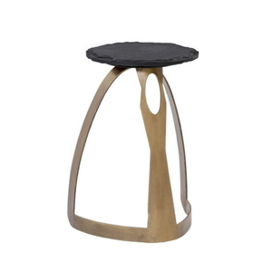 Tables basses et tables d'appoint de luxe en acier inoxydable, design unique et élégant, avec plateau en marbre noir, à prix impressionnant. - Product Image 1