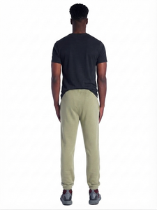 Hellolivgrüne Herren Leichte Fleece-Twill-Jogginghose mit Digitaldruck, Garngefärbt, Elastischer Bund, Taschen, Frühling Sport - Product Image 2