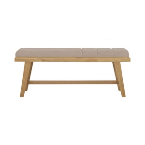 Contemporary <b>Upholstered</b> 1.2M Solid Wood Bench with 2-Seaters for Dining Room Sets - Product Image 2