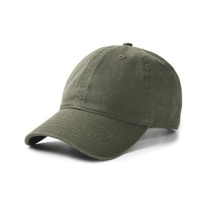 Casquette de baseball classique en coton délavé vert olive, style vintage, 5 panneaux, non structurée, respirante, pour l'extérieur - Product Image 1