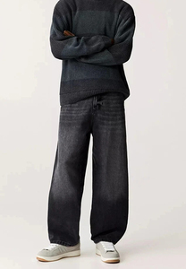Pantalones Vaqueros Anchos de Mezclilla para Hombre, Estilo Casual Otoñal, Estilo Coreano Retro, Técnica Lavada, Cintura Media - Product Image 2