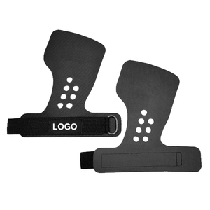 Agarraderas de Neopreno para Palma de la Mano con Correa Ajustable para Ejercicio y Fitness, Color Negro con Ribete Amarillo - Product Image 5