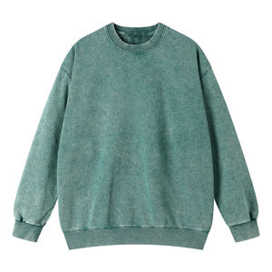 Sweat-shirts imprimés pour hommes en coton French Terry 100% délavé à l'acide, style vintage, col rond, effet usé - Product Image 4