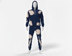 Survêtement d'hiver grande taille couleur personnalisée / Vêtements de sport respirants de haute qualité, sweat à capuche côtelé, nouvelle arrivée - Product Image 5