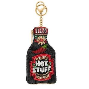 Cocktail Glass Beaded Keychain Handmade Drink <b>Charm</b> Party Gift Aesthetic Accessory - Product Image 3