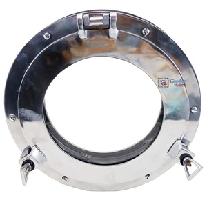 Hublot de bateau circulaire moderne en aluminium nickelé, fait main, à suspendre, en verre, pour décoration murale intérieure - Product Image 6