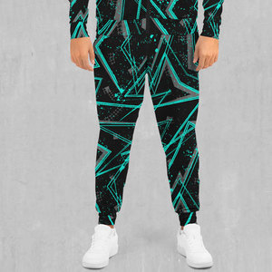 Men's Geometric Print Tracksuit Hooded Full Zip Sweatshirt and Pants Set Streetwear Breathable <b>Polyester</b> <b>Jogger</b> Outfit - Product Image 3