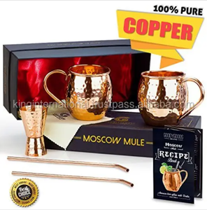 Mug tendance en cuivre pur, gobelets isothermes en acier inoxydable, verres à eau en acier, verres à jus en acier, verres à boire, carafe et verre - Product Image 3