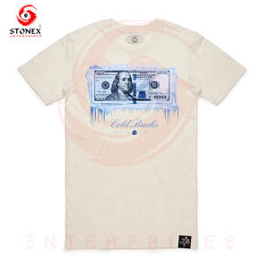 Camiseta de hombre 100% algodón, 300 GSM, diseño de logotipo personalizado, hombros caídos, camisetas gráficas de peso pesado para hombre, serigrafía. - Product Image 2