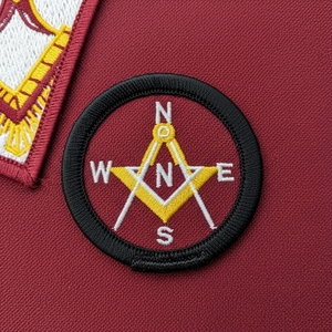 Patch brodé rond pour tablier maçonnique avec logo R, badge thermocollant pour franc-maçon - Product Image 5