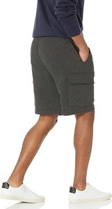 Shorts cargo à carreaux gris foncé pour homme, taille mi-haute, cordon de serrage, poches décontractées, 100 % polyester, tissu respirant à séchage rapide, tissé - Product Image 3