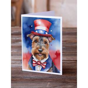 Patriótico Welsh Terrier A7 tamaño 5x7 caprichosas tarjetas de notas en blanco Paquete de 8 con sobres tarjetas de felicitación americanas - Product Image 2