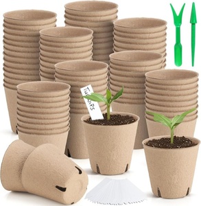 Pot de tourbe écologique biodégradable et compostable de 3 pouces, pour semis et jeunes plants, avec étiquettes de plantes, vente en gros pour pépinières - Product Image 4