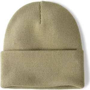 Bonnet en tricot 100 % acrylique unisexe avec revers, 260 couleurs, broderie logo personnalisée, chaud pour l'hiver - Product Image 1