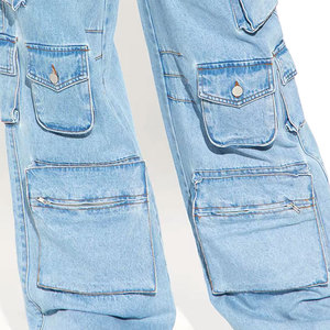 Nouvelle mode, nouveau style, vêtements de sport durables et confortables, hauts et pantalons décontractés, jeans cargo amples pour femmes avec logo personnalisé - Product Image 6