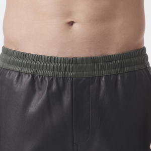 Premium Men's <b>Leather</b> <b>Shorts</b> Manufacturer Men's <b>Leather</b> <b>Shorts</b> with Side Pockets Mens <b>Leather</b> <b>Short's</b> With Elastic High Waist - Product Image 4