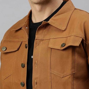 Vintage <b>Denim</b> <b>Jacket</b> 100% Cotton Breathable Embroidered Turn-down Collar Single Button Closure <b>Men's</b> Spring Short - Product Image 6
