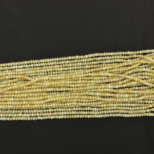 Perles de pierres précieuses à facettes en opale de miel jaune naturel de 4mm pour la fabrication de colliers et de bracelets. - Product Image 4