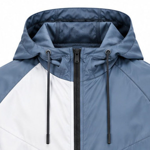Windbreaker <b>Jacket</b> for <b>Men</b> <b>Lightweight</b> Outdoor Sports Water Resistant Full Zip Hooded Activewear Custom Apparel ODM Manufacturer - Product Image 5