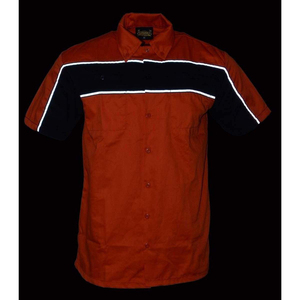 เสื้อเชิ้ตทำงานหนังสีดำสำหรับผู้ชาย ปี 2026 พร้อมกระดุมสีส้ม เสื้อทำงานช่างแบบคลาสสิก ทนทาน - Product Image 5