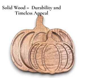 Plateau en bois en forme de citrouille, parfait pour servir des collations festives, plateau élégant pour la présentation des aliments et vaisselle décorative - Product Image 4