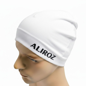 Custom Logo Soft Breathable Running Beanie OEM ODM Common Fabric Unisex Elastic Sports Skull Caps - Product Image 6