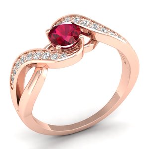Bague REYES en argent sterling 925 avec moissanite certifiée GRA, taille ronde, 0,84 carat, pierre précieuse rubis, cadeau de mariage, bijoux fins – Grande Vente - Product Image 2