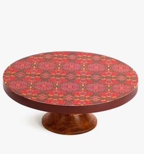 Support à gâteau rond en bois à motif floral, plateau de présentation de desserts et fruits de luxe personnalisé pour restaurant, hôtel, fête - Product Image 4