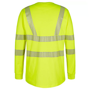 Men Long Sleeve Safety Working Wear T Shirts Hi Vis Reflective Safety Traffic Duty Road Construction T-Shirts - Product Image 4