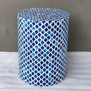 Taburete/Mesa con Incrustaciones de Hueso Hecho a Mano, Diseño Moderno y Ecológico para Sala de Estar y Dormitorio - Product Image 3