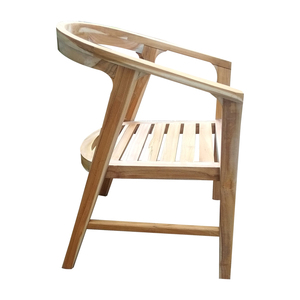 Solid Teak Wood Garden Chair Outdoor <b>Armchair</b> Slatted Seat Modern Patio Seating for Hotel <b>Dining</b> - Product Image 3