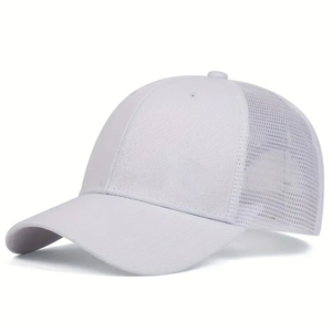 Gorra de Béisbol Unisex Negra de Malla, 6 Paneles, Ajustable, Color Sólido, Estilo Casual Deportivo, Primavera Verano, Tejido Transpirable e Impermeable, 3D - Product Image 2